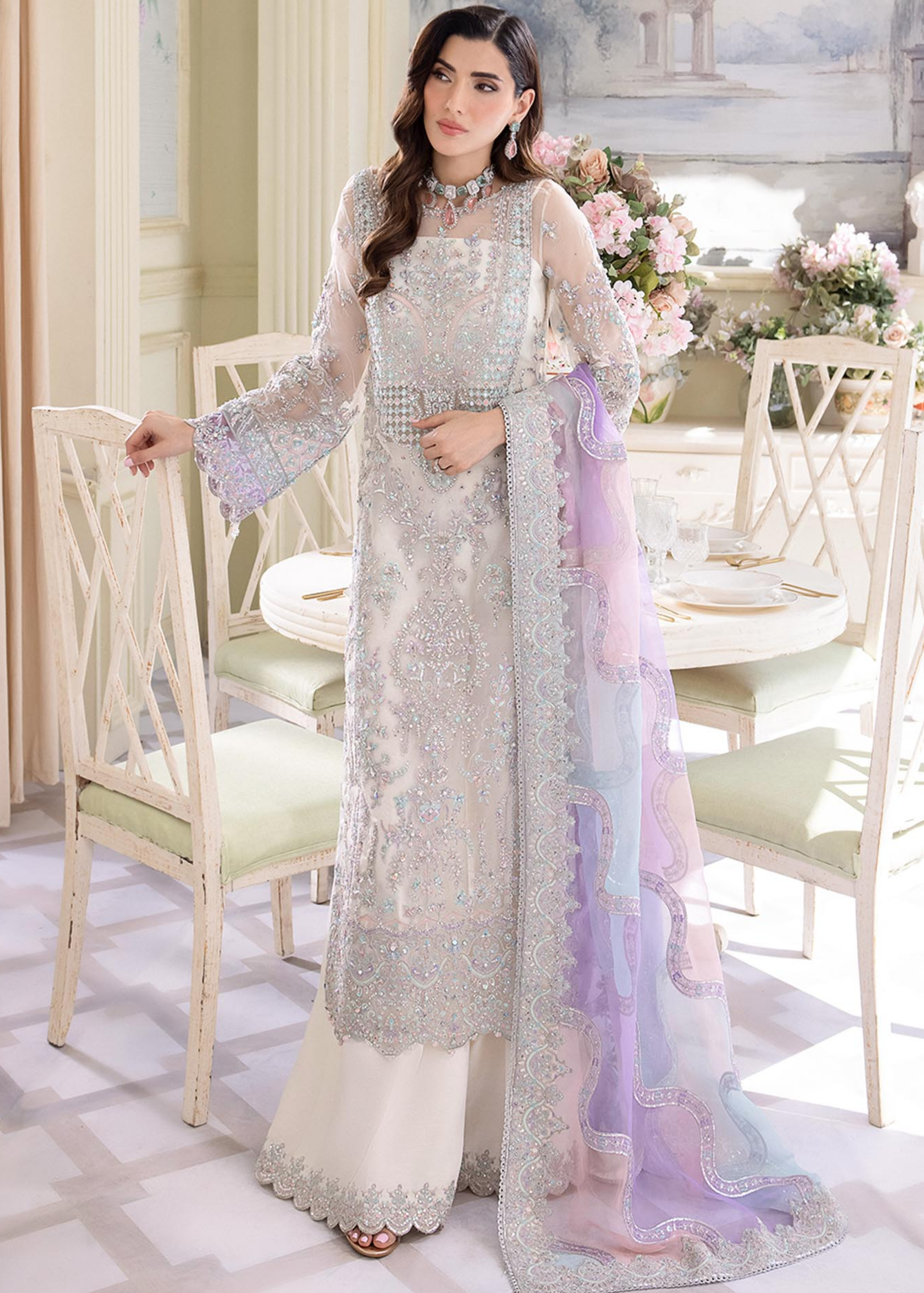 Emaan Adeel Luxury Chiffon Emboridered | 3 Piece Unstitched D-2320