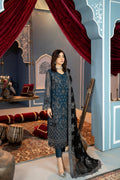 Elzina Luxury Chiffon Embroidered | Unstitched (Zync & Black) Exclusive (Restocked)