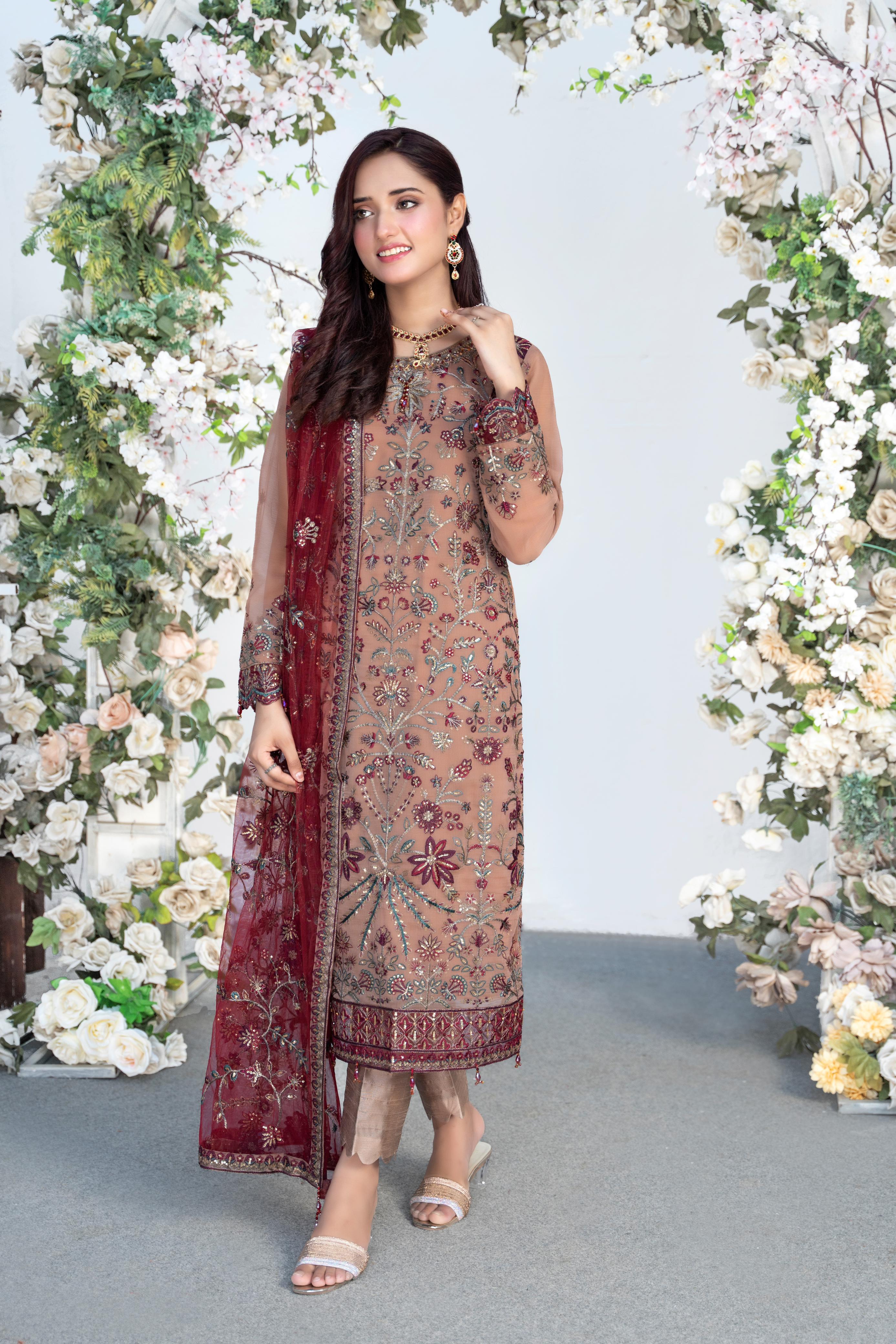 Fariha Premium Chiffon Embroidered | Unstitched