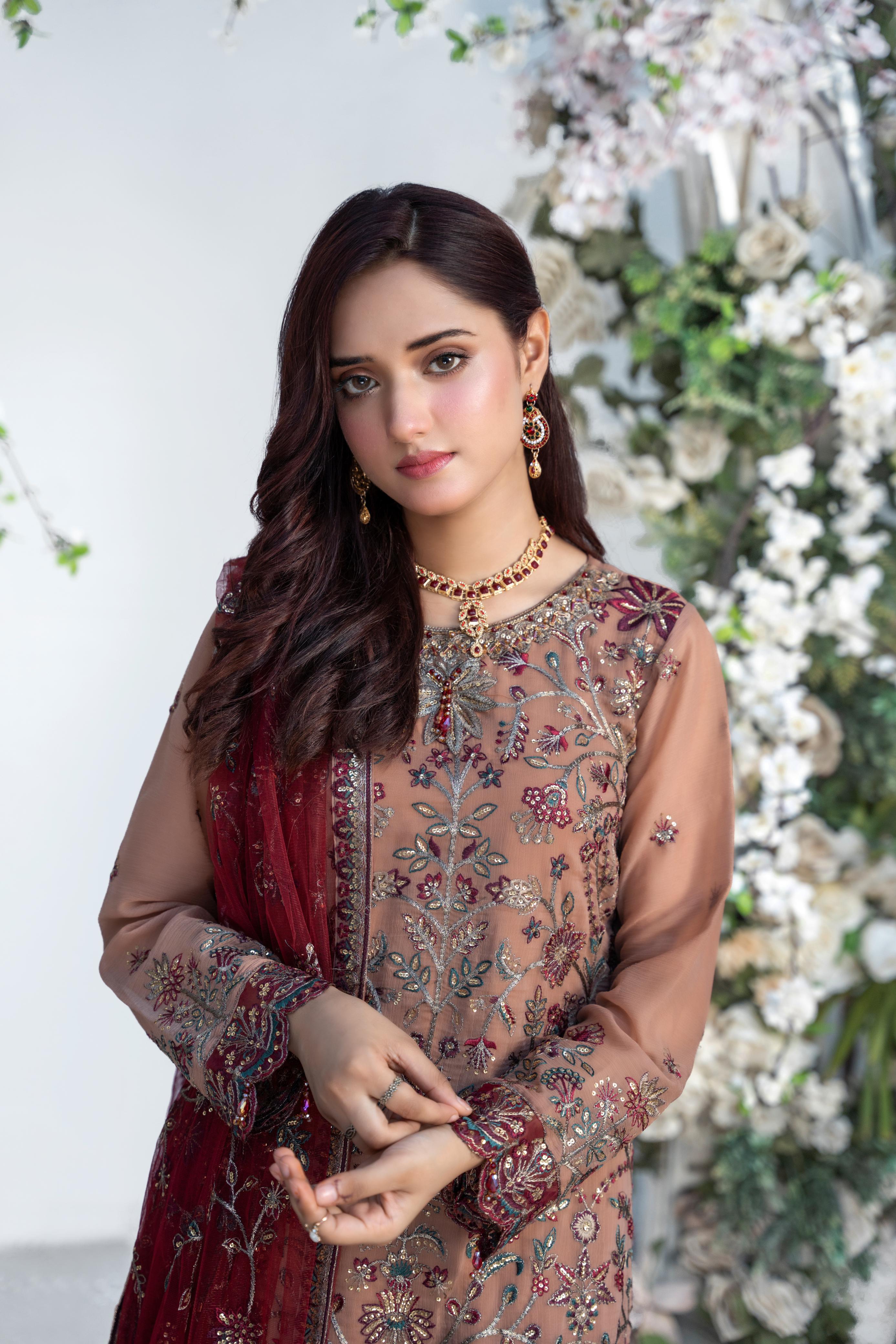 Fariha Premium Chiffon Embroidered | Unstitched