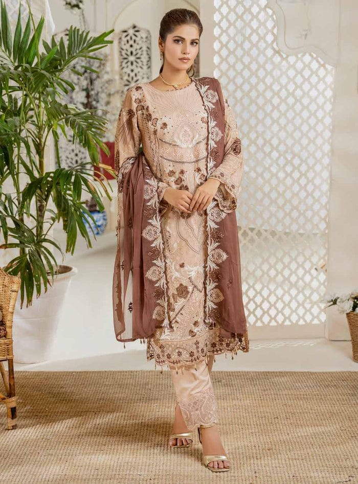 Maria.b Luxury Chiffon | Unstitched Embroidered AML-0872 (𝟎𝟏 𝐥𝐞𝐟𝐭 𝐨𝐧𝐥𝐲)