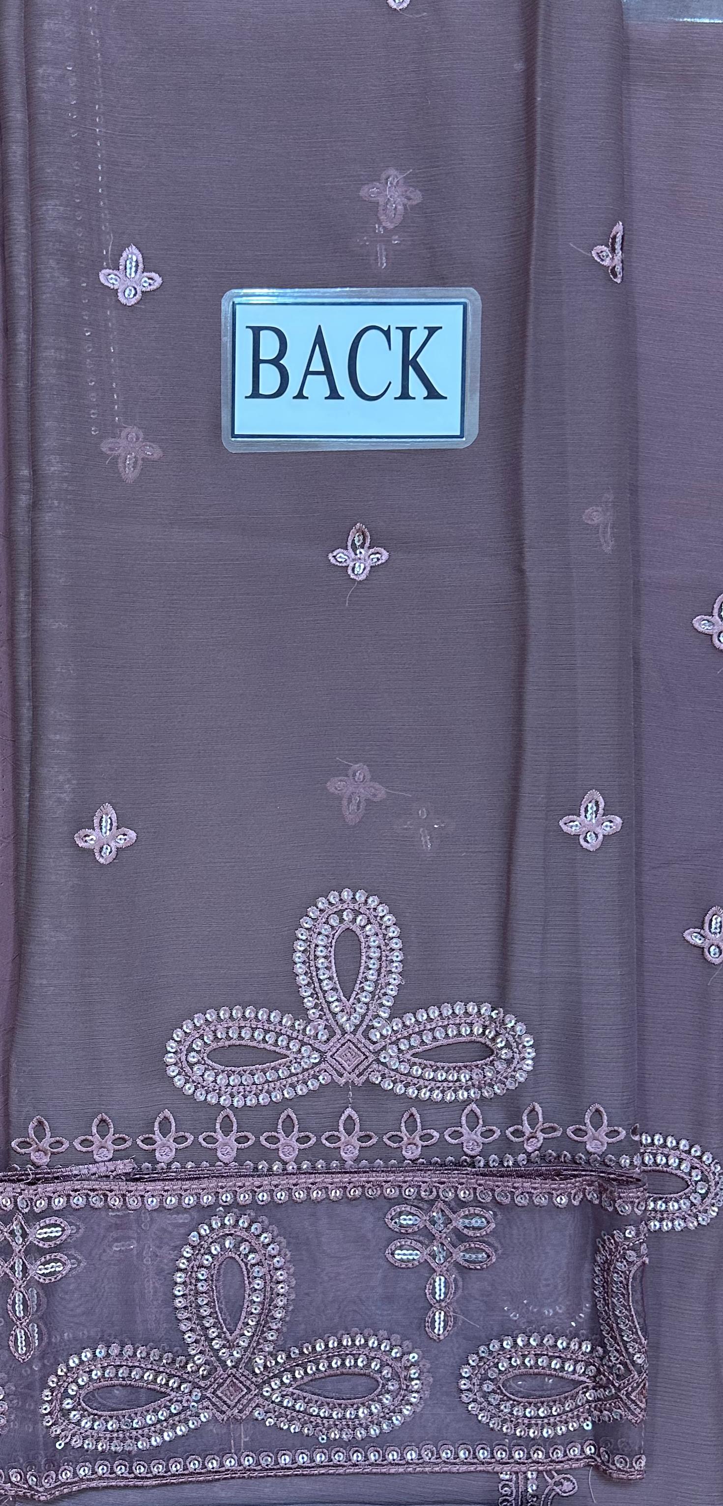 Gulaal Luxury Chiffon Emboridered 3 Piece Unstitched D-2492 (Commplemantry 5ML Premium Fragrance)