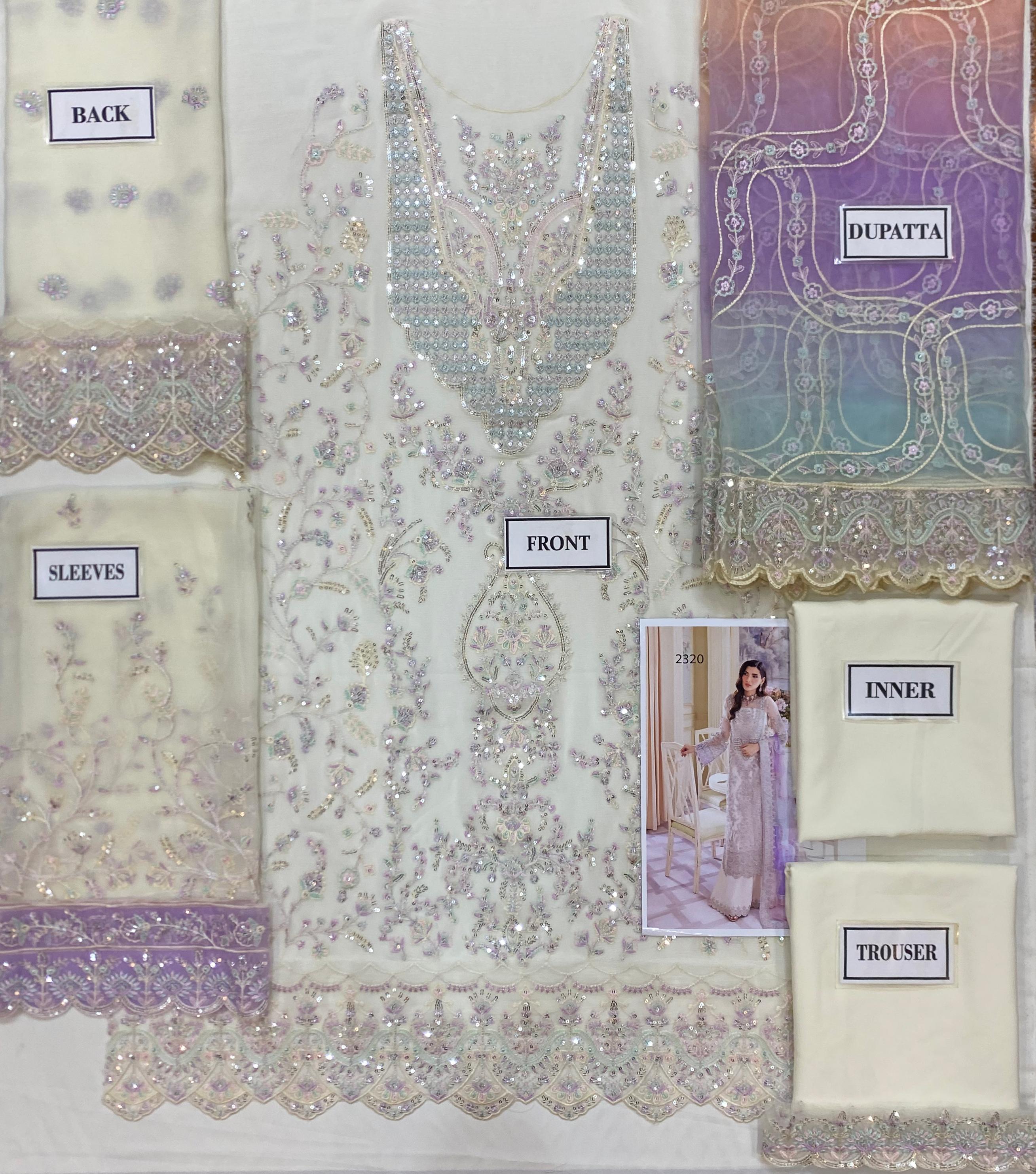 Emaan Adeel Luxury Chiffon Emboridered | 3 Piece Unstitched D-2320