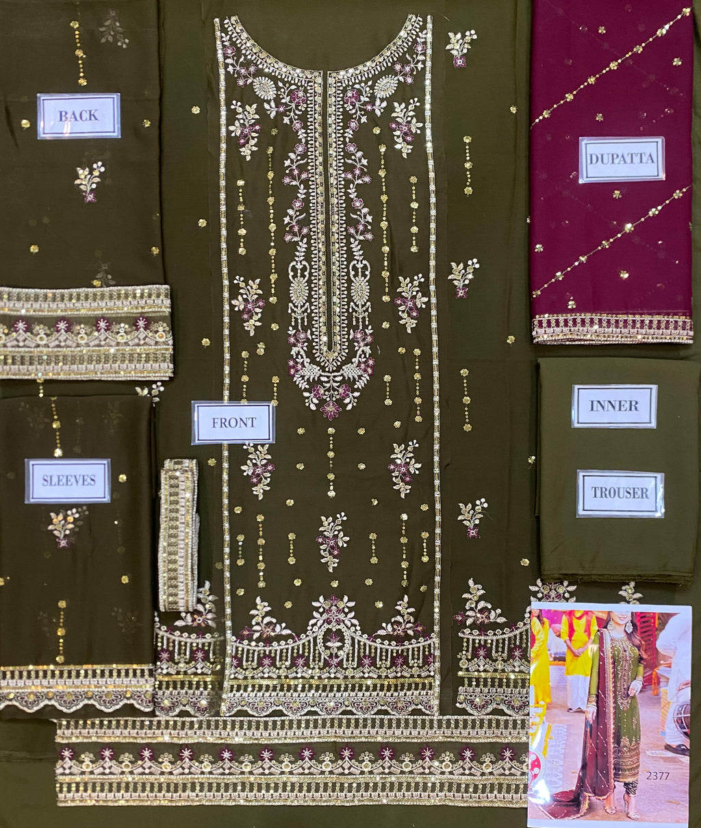 Asim Jofa Luxury Chiffon Emboridered | 3 Piece Unstitched D-2377