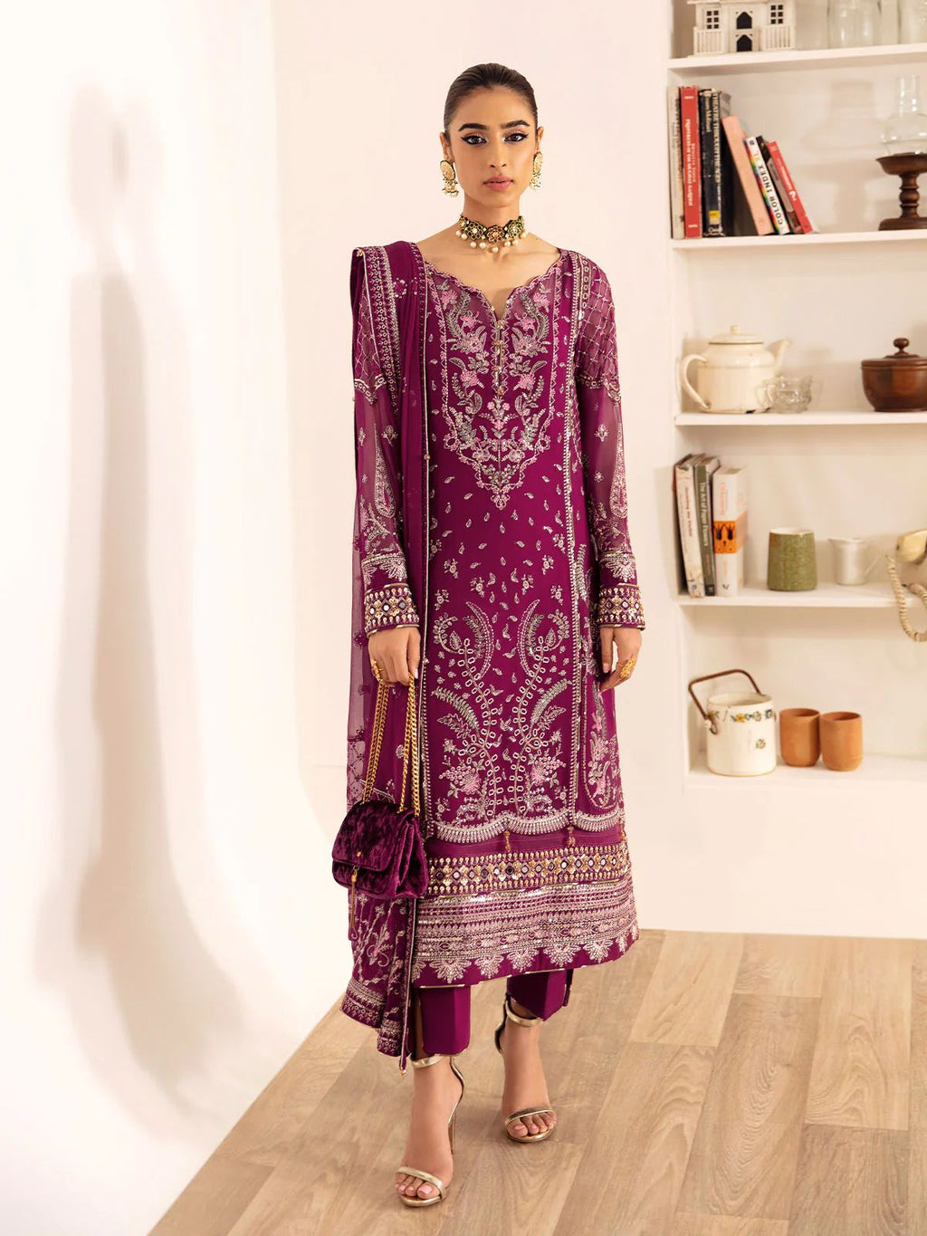 Gulaal Luxury Chiffon Embroidered | 3 Piece Unstitched D-2222