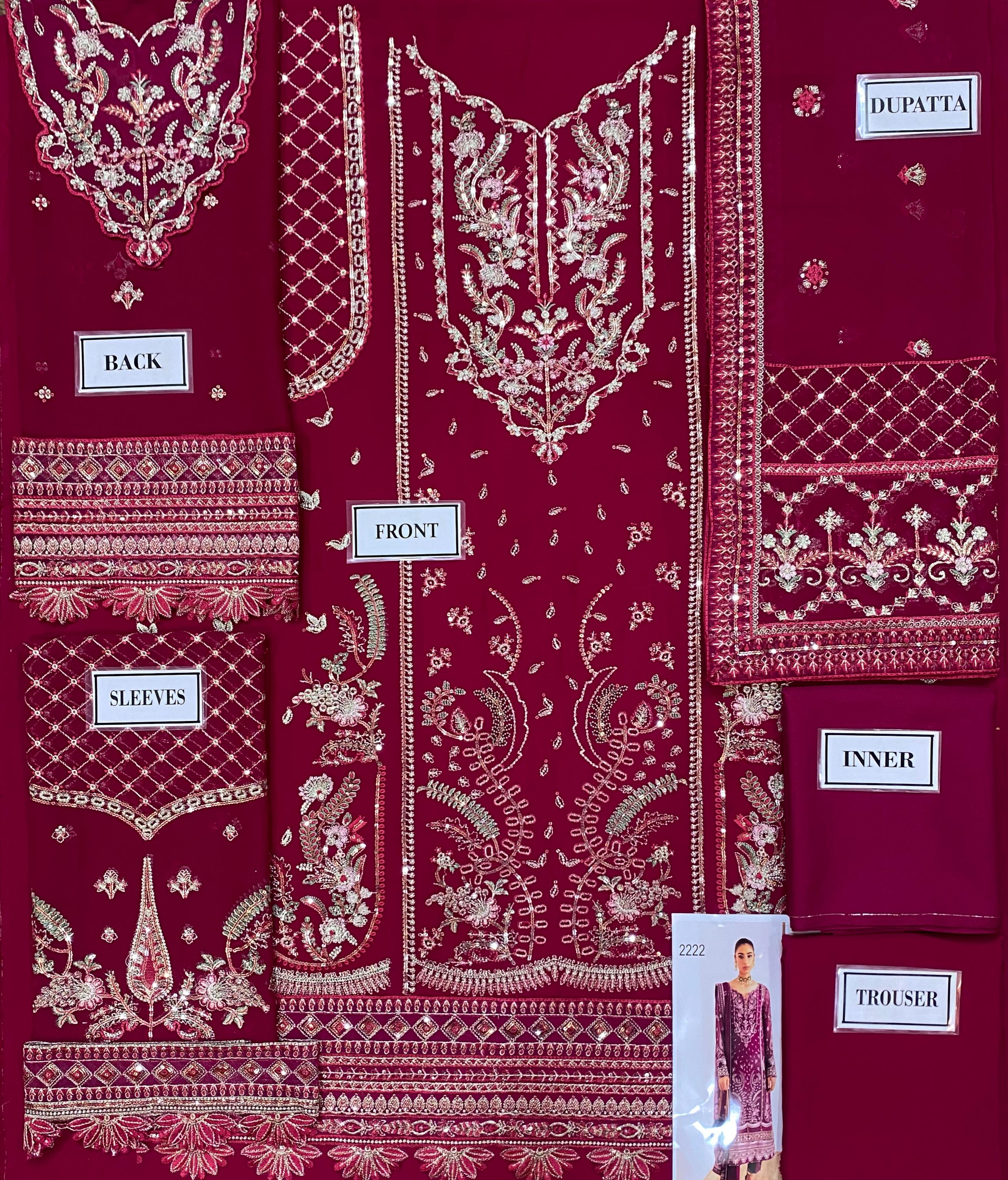 Gulaal Luxury Chiffon Embroidered | 3 Piece Unstitched D-2222