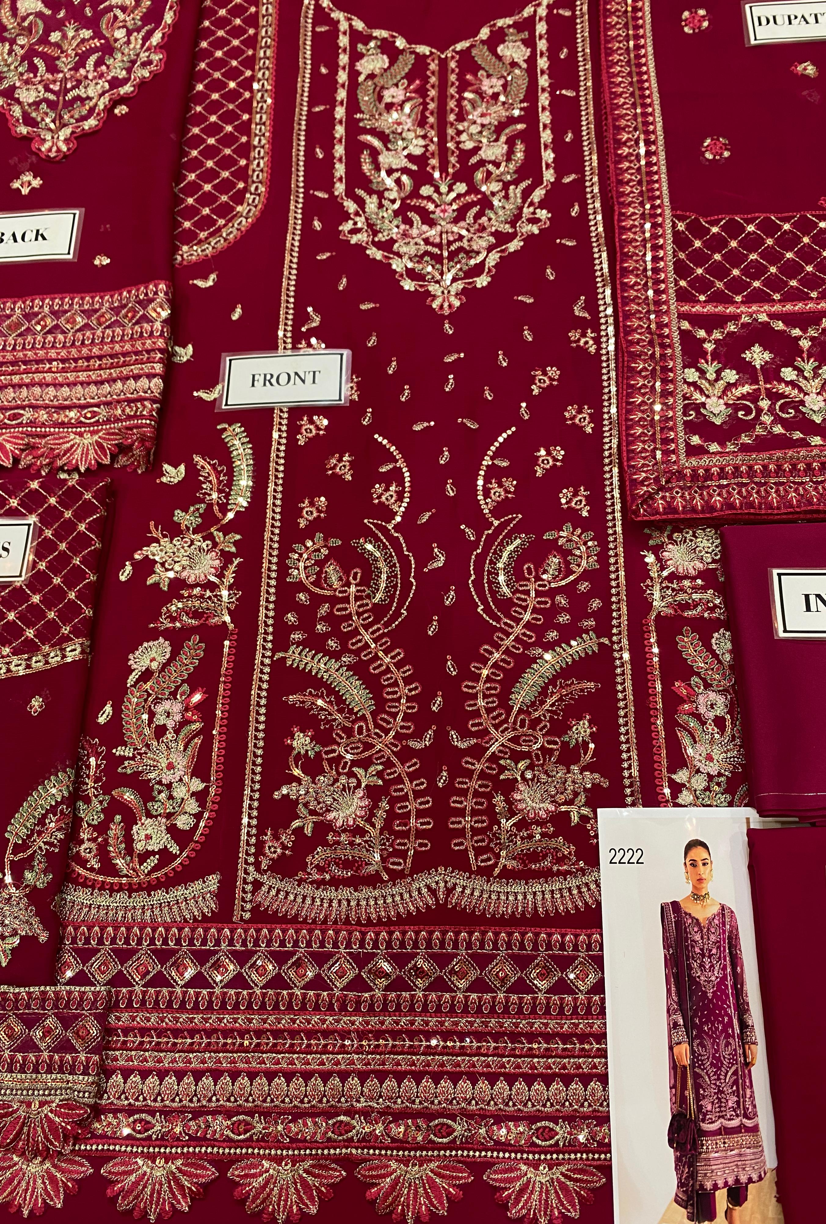 Gulaal Luxury Chiffon Embroidered | 3 Piece Unstitched D-2222