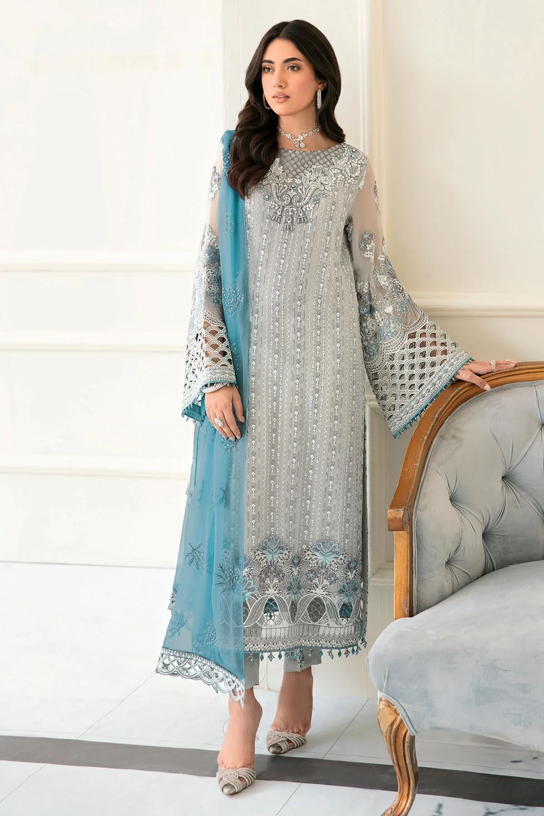 Zainab Chottani Luxury Chiffon Embroidered | 3 Piece Unstitched 2159