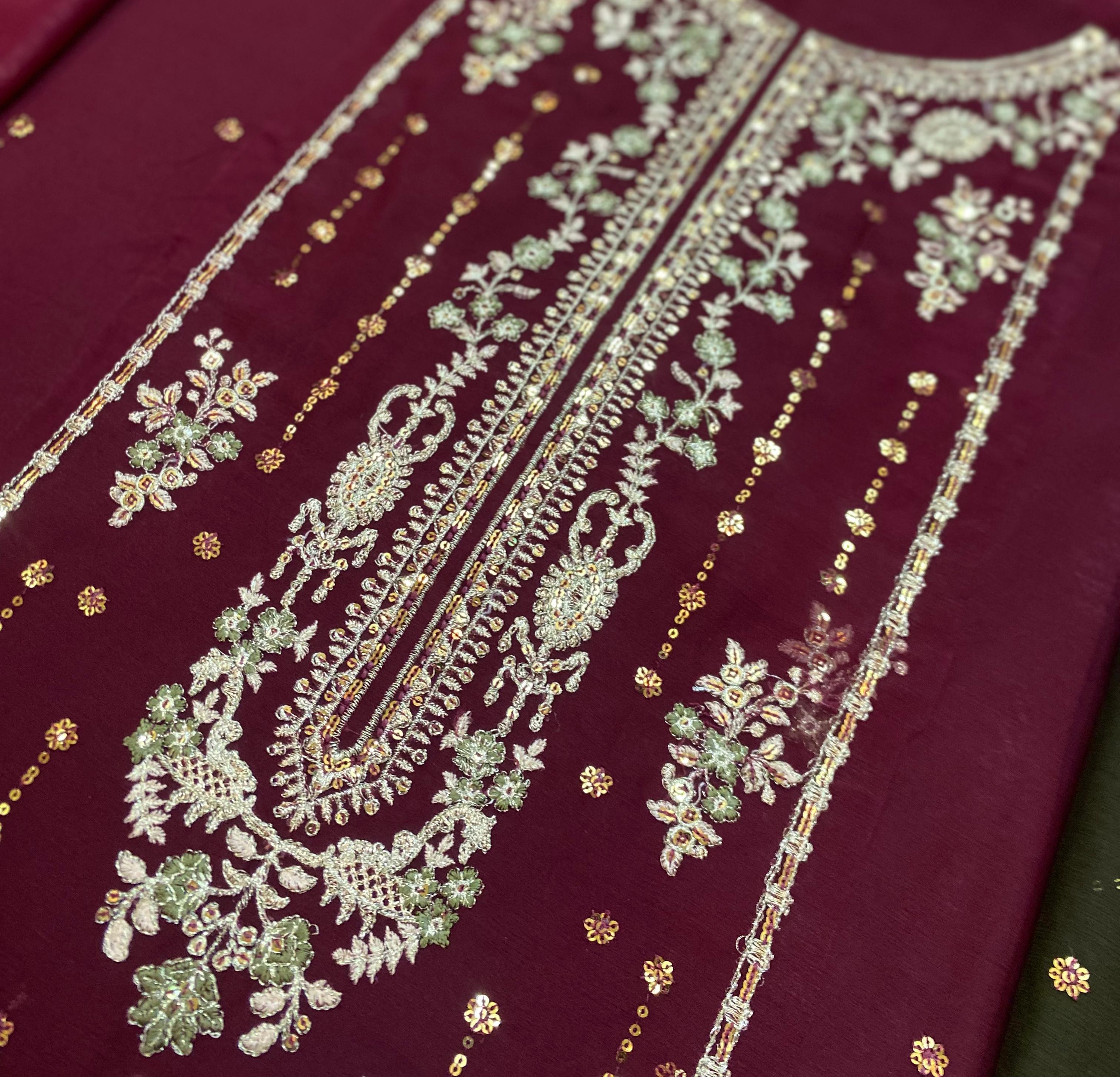 Mahi Luxury Chiffon Emboridered | 3 Piece Unstitched