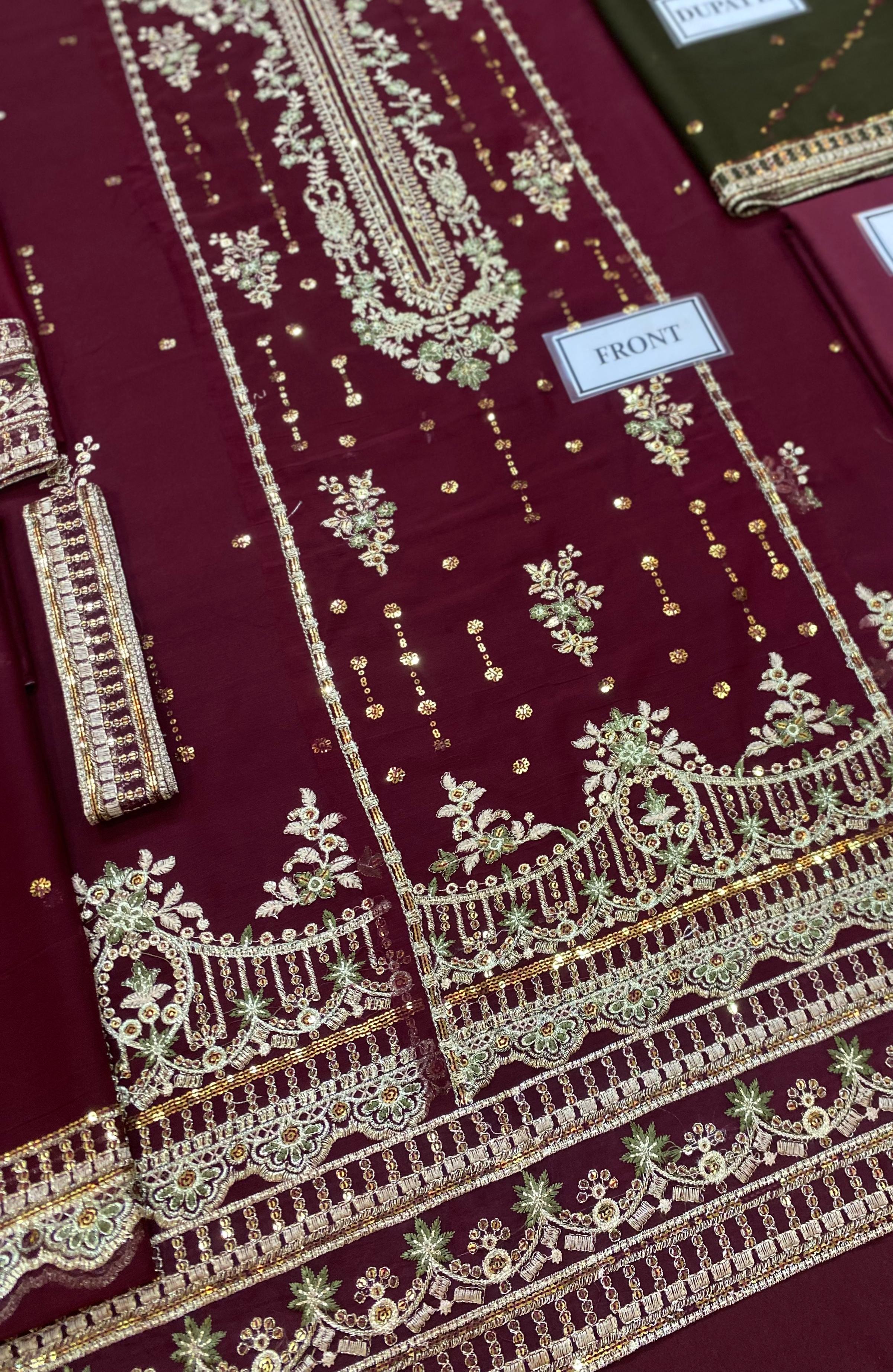 Mahi Luxury Chiffon Emboridered | 3 Piece Unstitched