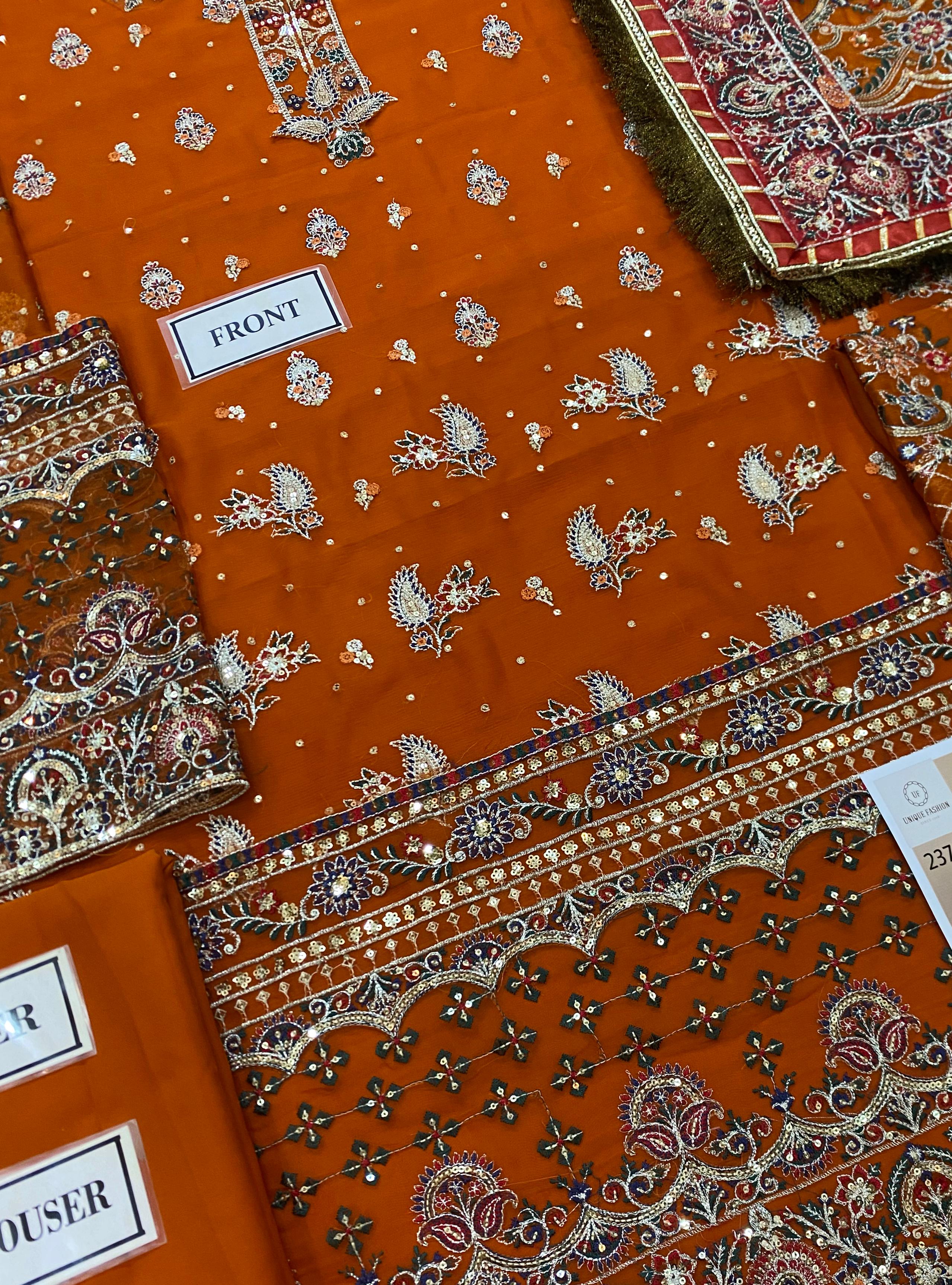 Baroque Luxury Chiffon Embroidered | 3 Piece Unstitched D-2379