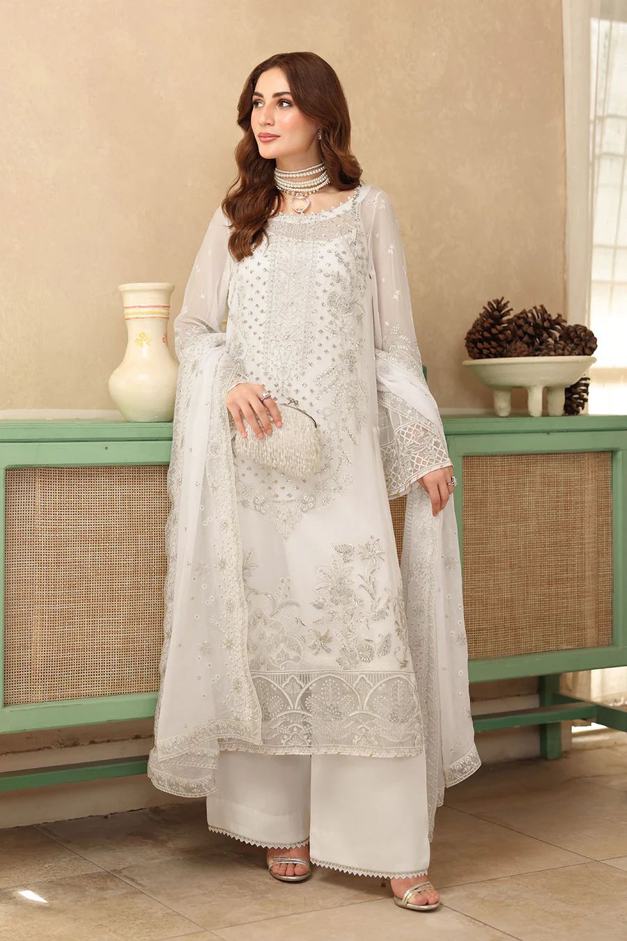 Maria.B Premium Chiffon Embroidered | 3 Piece Unstitched D-2485