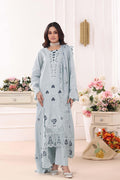 BH-4229 Luxury Embroidered Lawn Suit | 3 Piece Unstitched French Grey