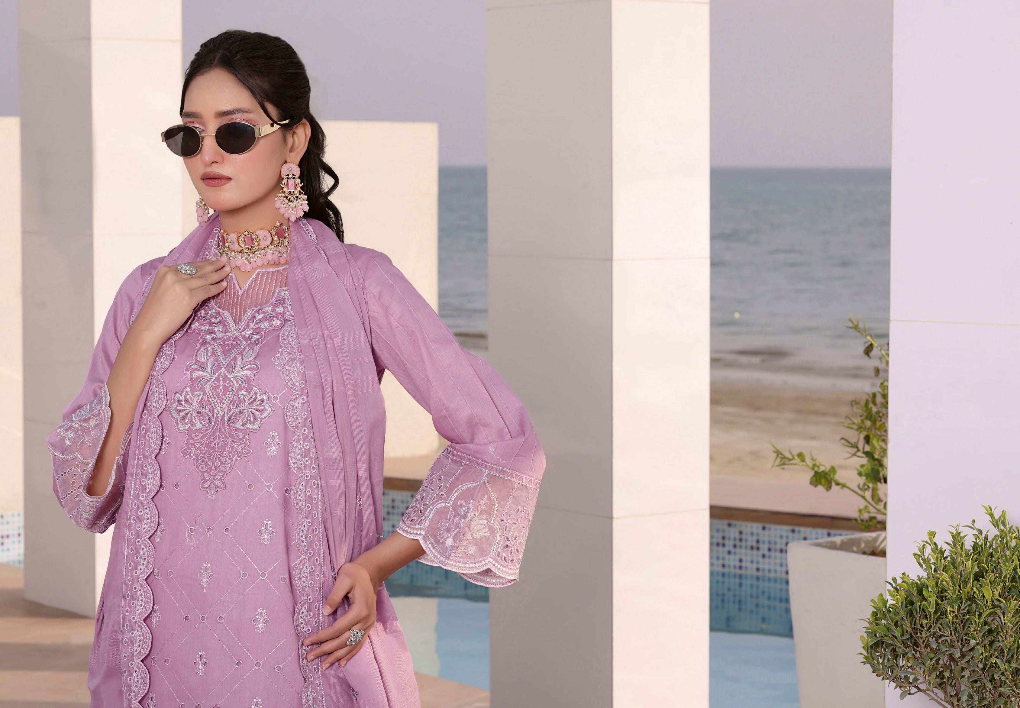Sundal Luxury Embroidered Lawn Suit | 3 Piece Unstitched SND-2210B