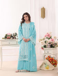BH-4231 Luxury Embroidered Lawn Suit | 3 Piece Unstitched Blue Hosta