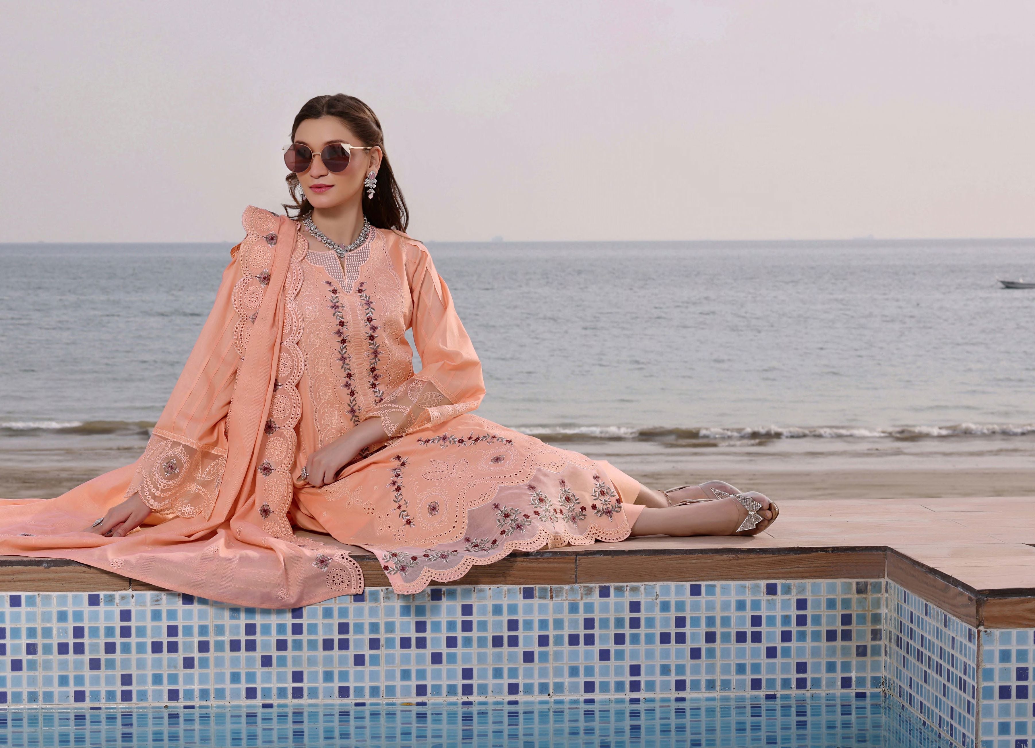 Sundal Luxury Embroidered Lawn Suit | 3 Piece Unstitched SND-2211