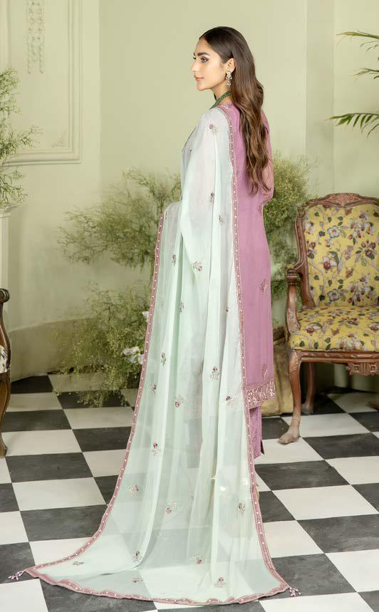 Zainab Chottani Bareea Chiffon | Unstitched Embroidered BRN-Pink (𝟎𝟏 𝐥𝐞𝐟𝐭 𝐨𝐧𝐥𝐲)