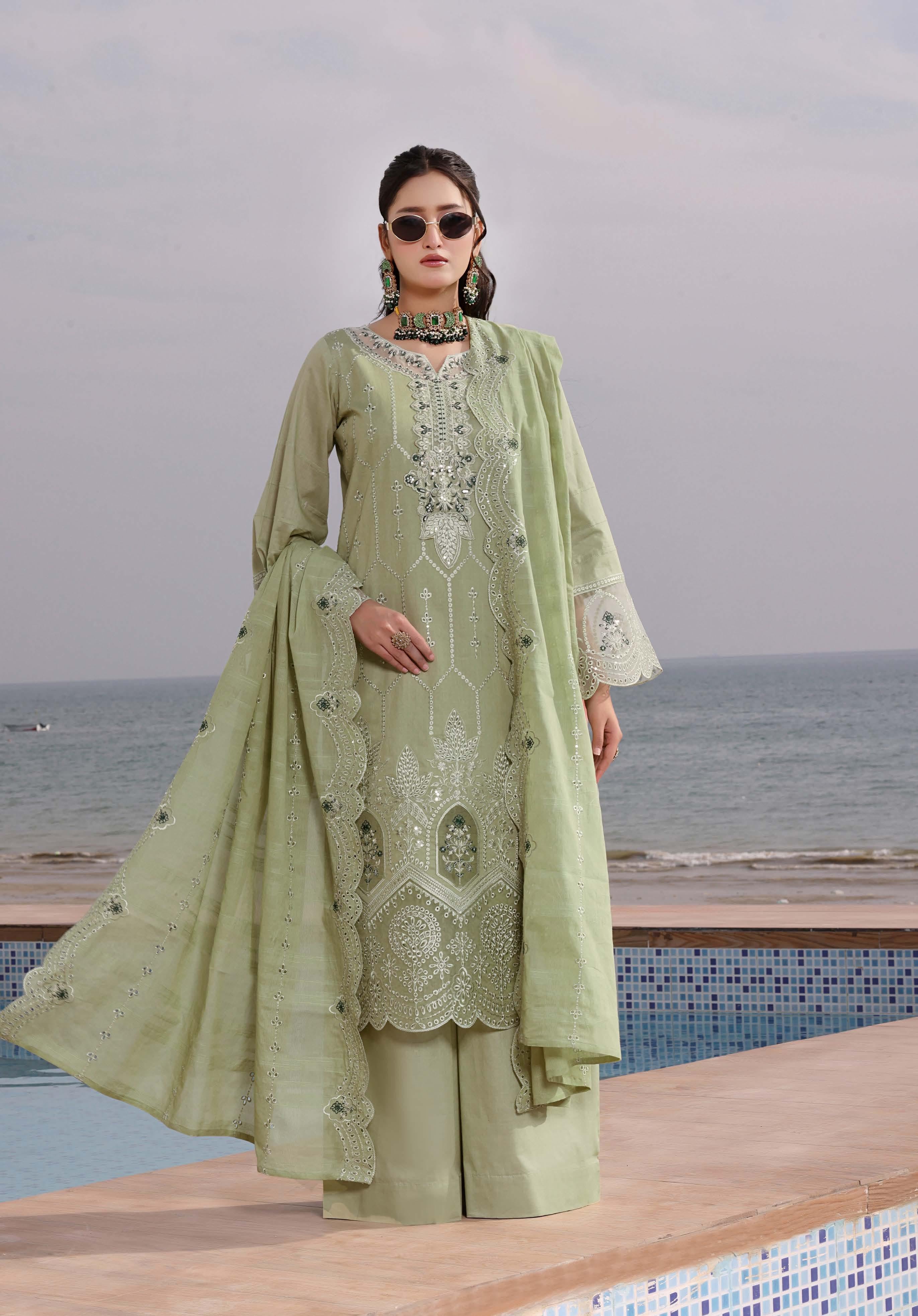 Sundal Luxury Embroidered Lawn Suit | 3 Piece Unstitched SND-2212