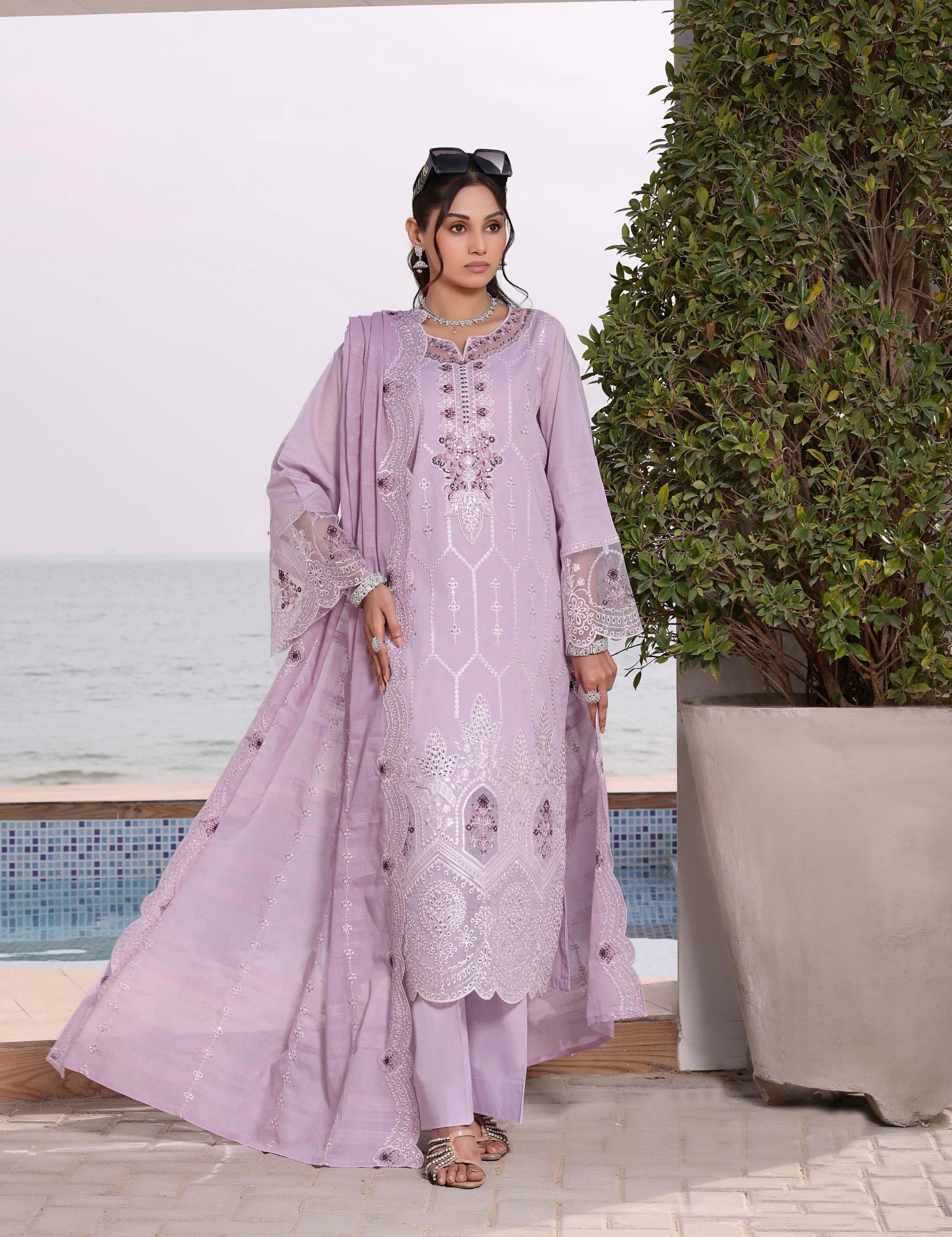 Sundal Luxury Embroidered Lawn Suit | 3 Piece Unstitched SND-2212B