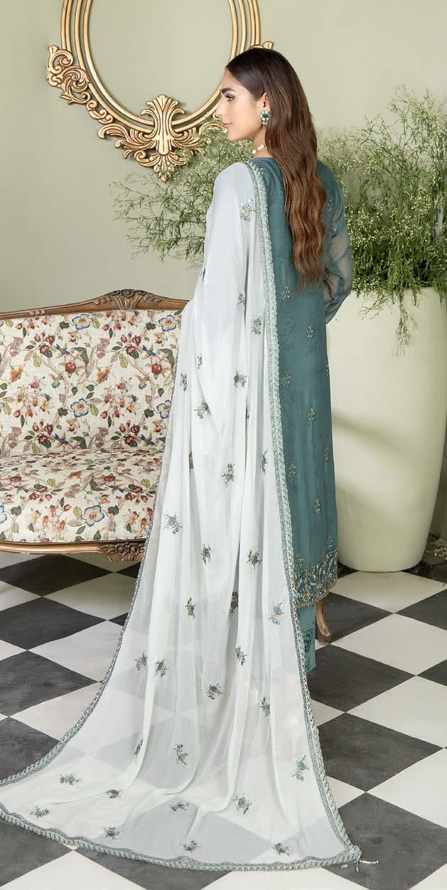 Zainab Chottani Bareea Chiffon | Unstitched Embroidered D-BL29