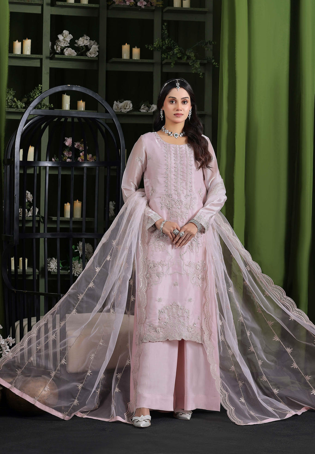 Heer Luxury Sheesha Silk Embroidered with Hand embellishments | Unstitched HSL-7881