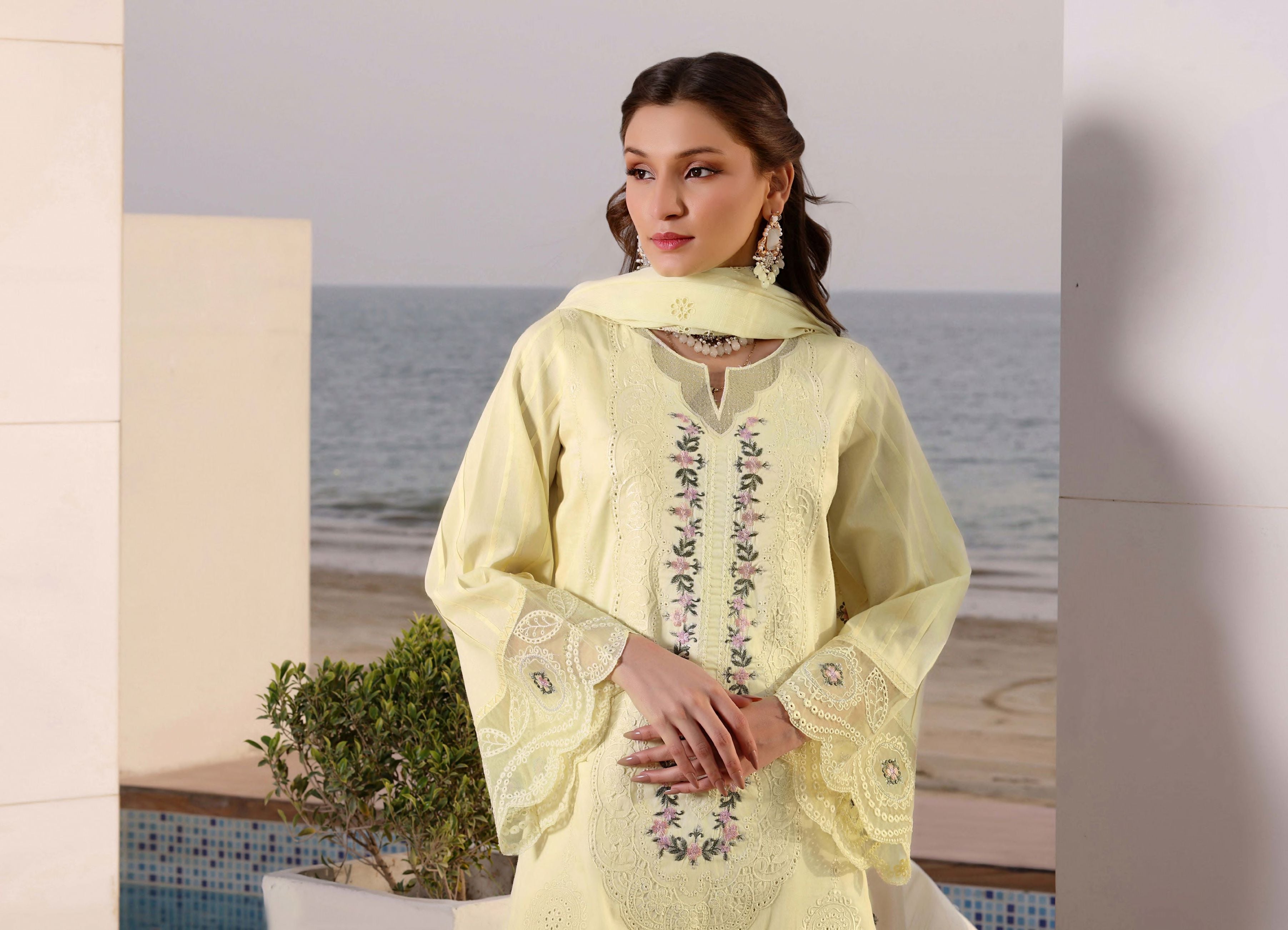 Sundal Luxury Embroidered Lawn Suit | 3 Piece Unstitched SND-2211B