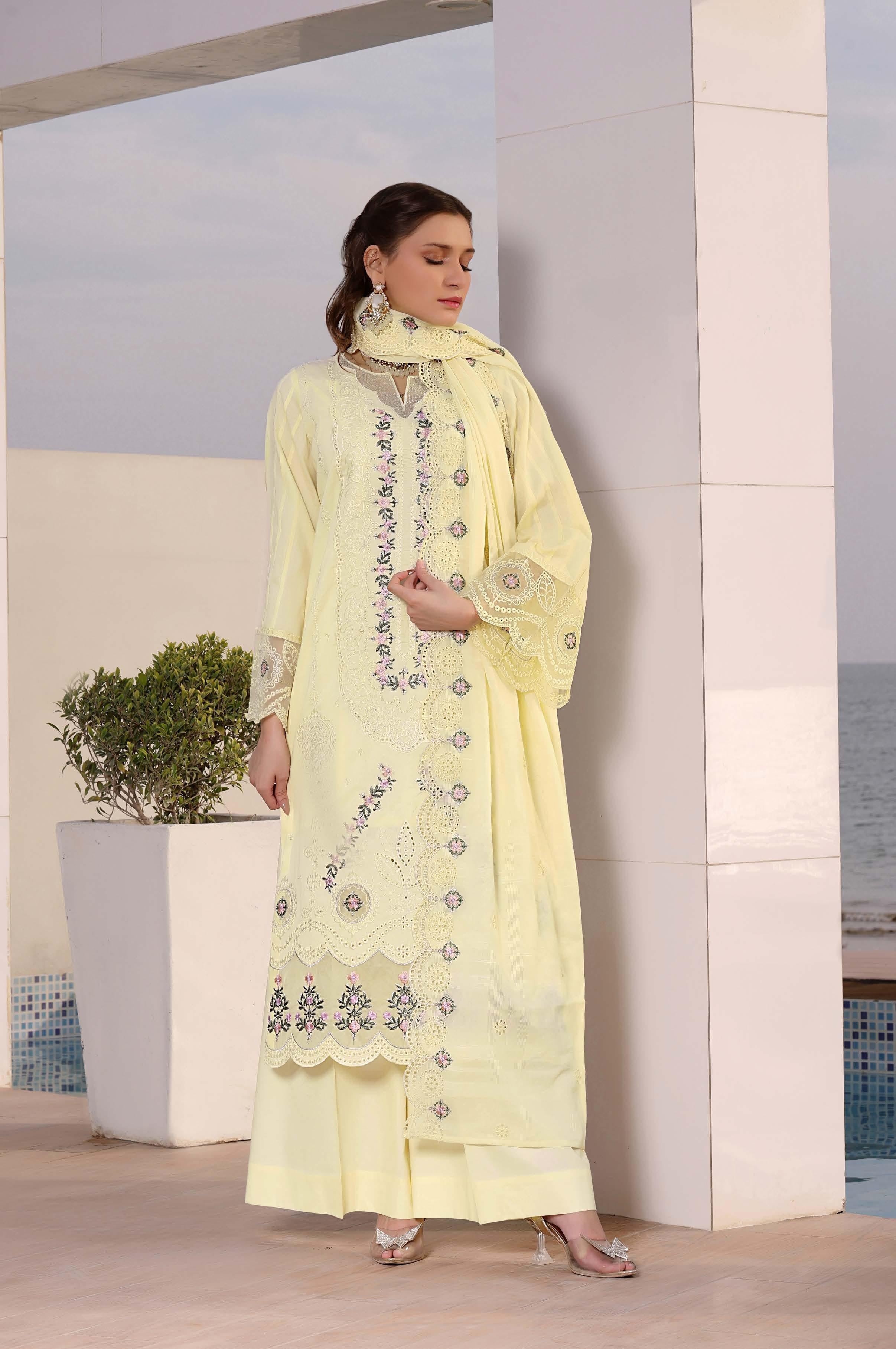 Sundal Luxury Embroidered Lawn Suit | 3 Piece Unstitched SND-2211B