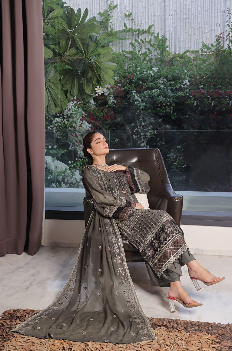Luxury Chiffon Unstitched | DMS-2447 (𝟎𝟏 𝐥𝐞𝐟𝐭 𝐨𝐧𝐥𝐲)