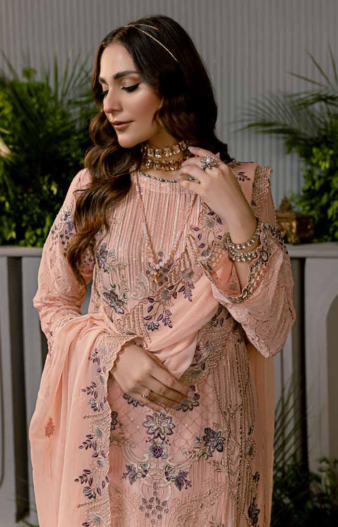 Amal Premium Chiffon Embroidered Suit | Unstitched AML-3101 (𝟎𝟏 𝐥𝐞𝐟𝐭 𝐨𝐧𝐥𝐲)