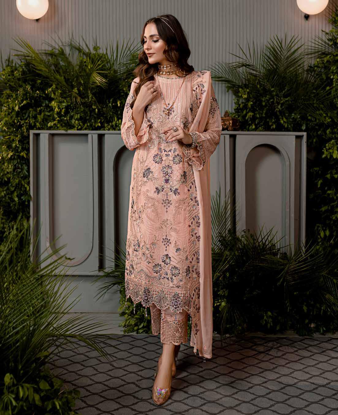 Amal Premium Chiffon Embroidered Suit | Unstitched AML-3101 (𝟎𝟏 𝐥𝐞𝐟𝐭 𝐨𝐧𝐥𝐲)