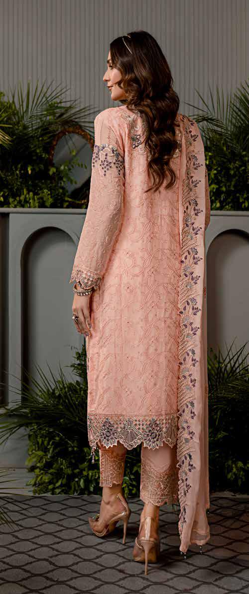 Amal Premium Chiffon Embroidered Suit | Unstitched AML-3101 (𝟎𝟏 𝐥𝐞𝐟𝐭 𝐨𝐧𝐥𝐲)