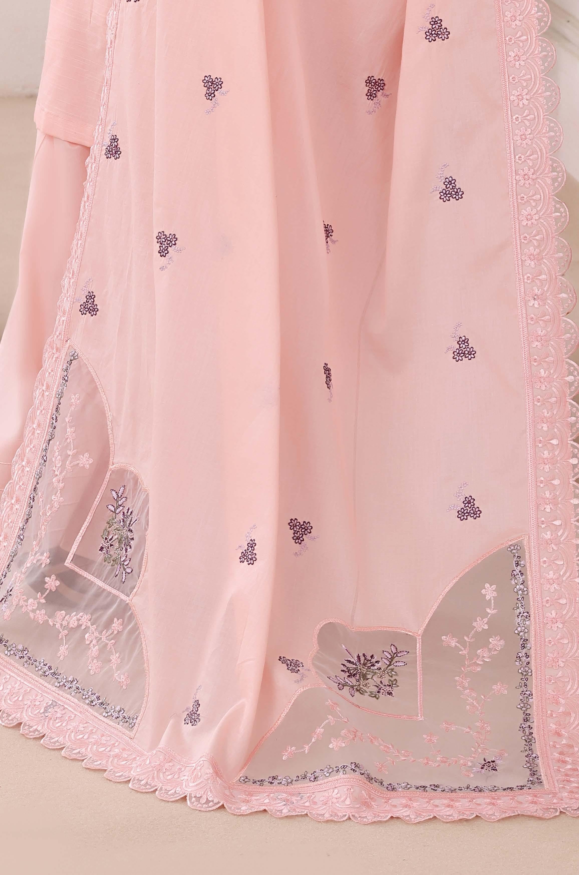BH-4227 Luxury Embroidered Lawn Suit | 3 Piece Unstitched Baby Pink