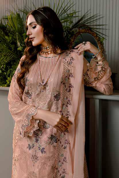 Amal Premium Chiffon Embroidered Suit | Unstitched AML-3101 (𝟎𝟏 𝐥𝐞𝐟𝐭 𝐨𝐧𝐥𝐲)