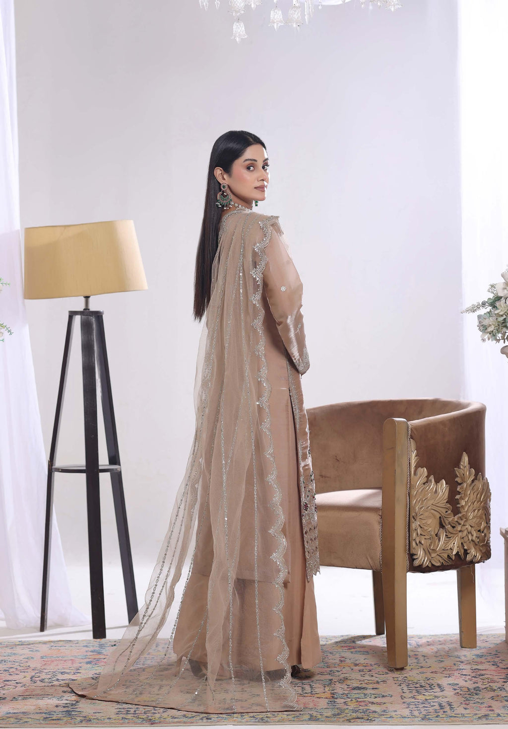 Zaria Luxury Sheesha Silk Embroidered with Hand embellishments | Unstitched ZSL-8402