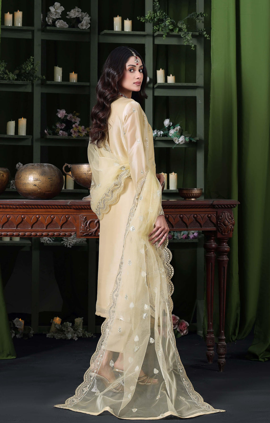 Heer Luxury Sheesha Silk Embroidered with Hand embellishments | Unstitched HSL-7883