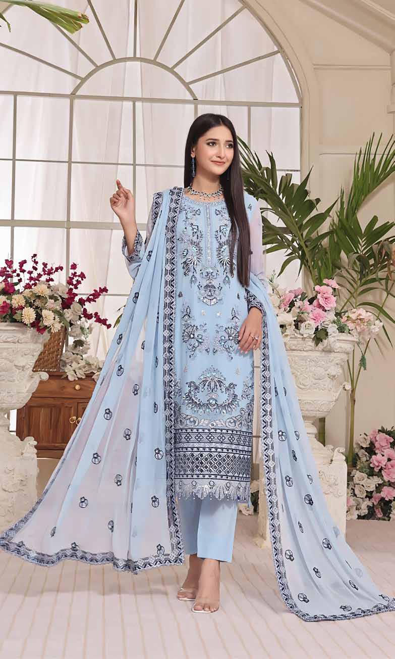 Formal Chiffon Embroidered | Unstitched D-1107 (𝟎𝟏 𝐥𝐞𝐟𝐭 𝐨𝐧𝐥𝐲)