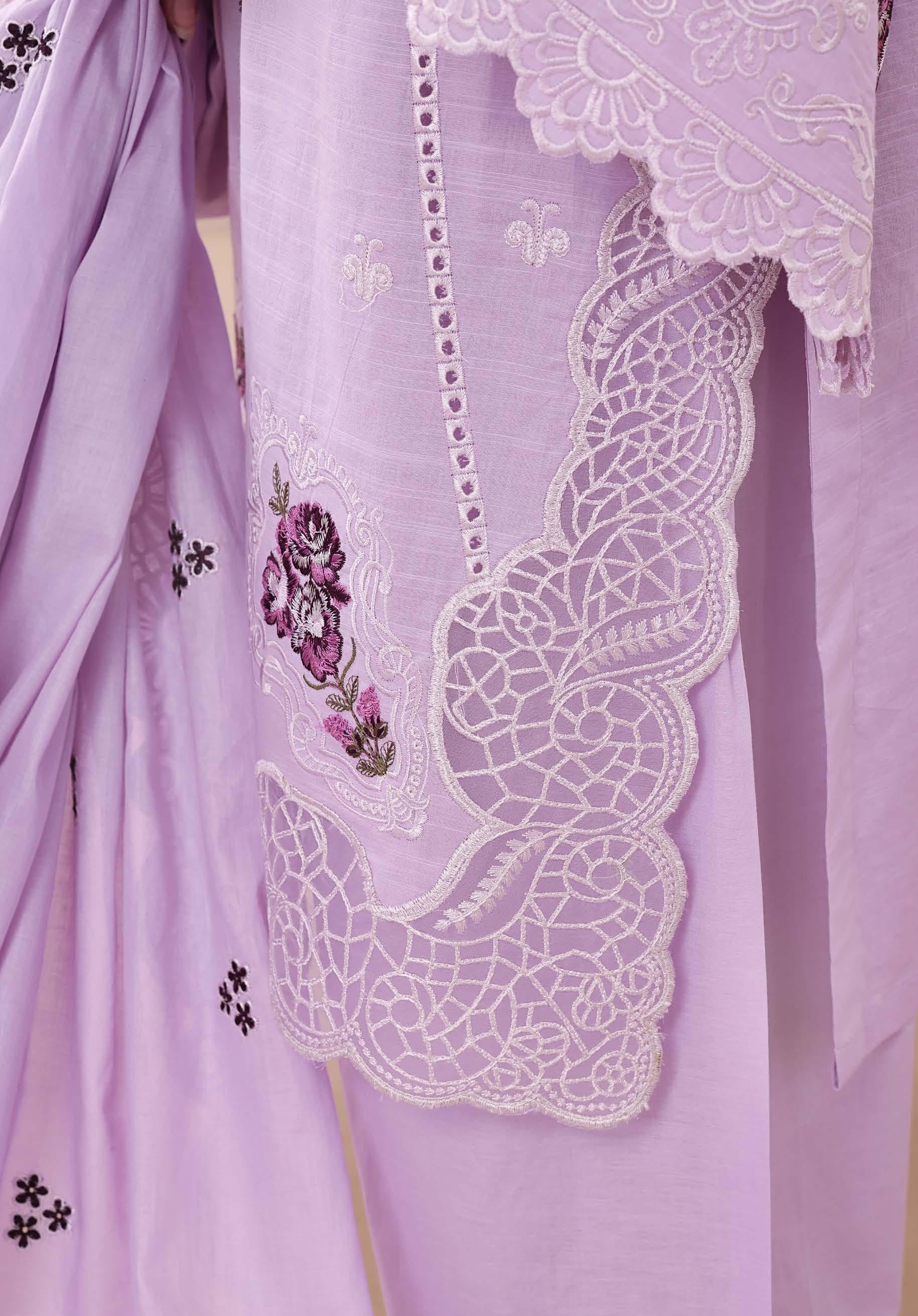 BH-4228 Luxury Embroidered Lawn Suit | 3 Piece Unstitched Languid Lavender