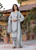 HN-3333 Luxury Embroidered Lawn Suit | 3 Piece Unstitched French Grey