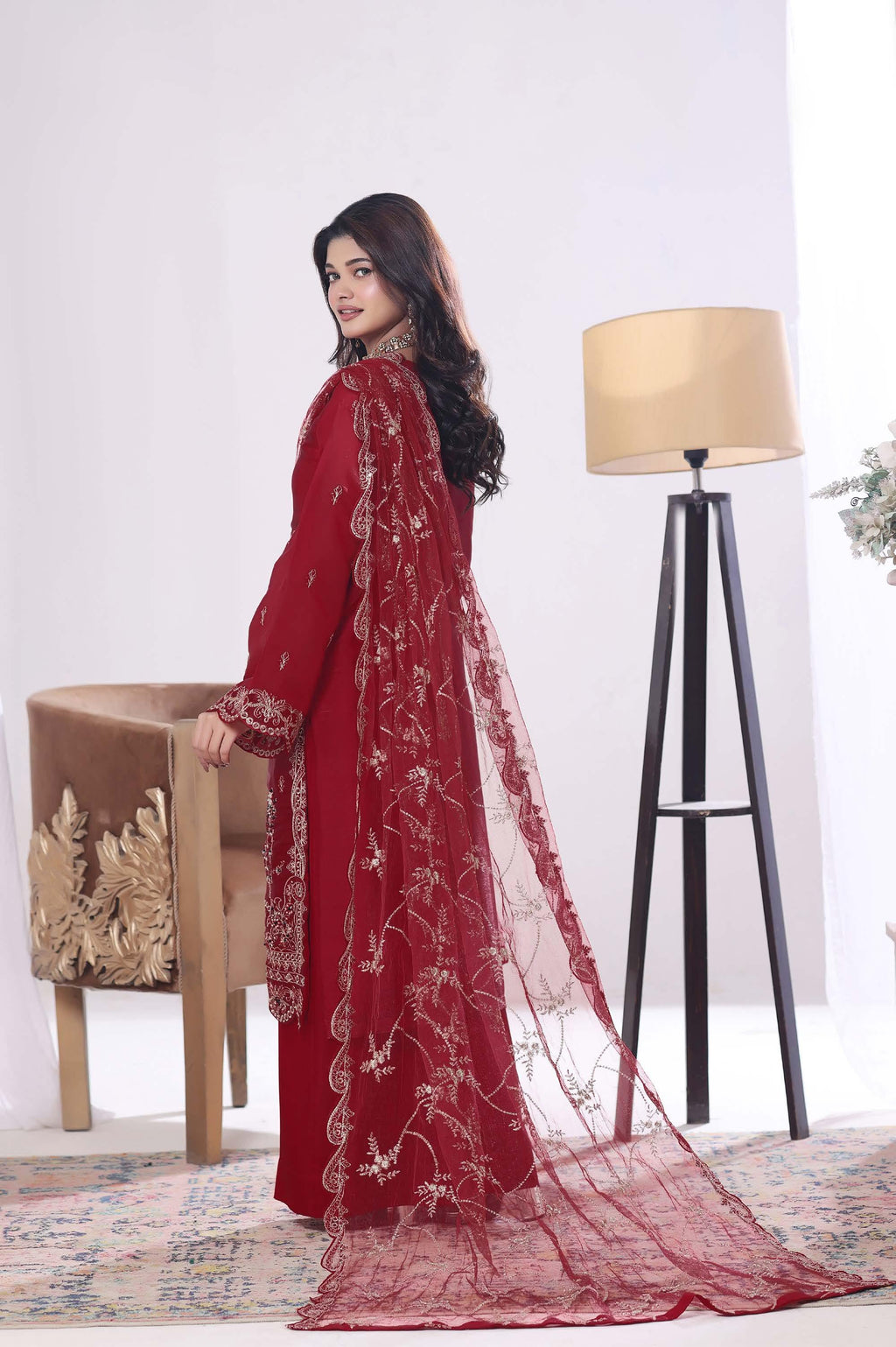 Zaria Luxury Sheesha Silk Embroidered with Hand embellishments | Unstitched ZSL-8404