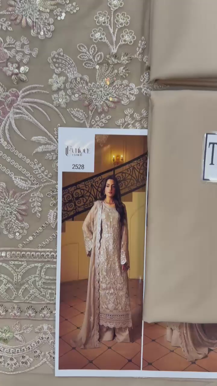Maryams Premium Chiffon Embroidered | 3 Piece Unstitched D-2528