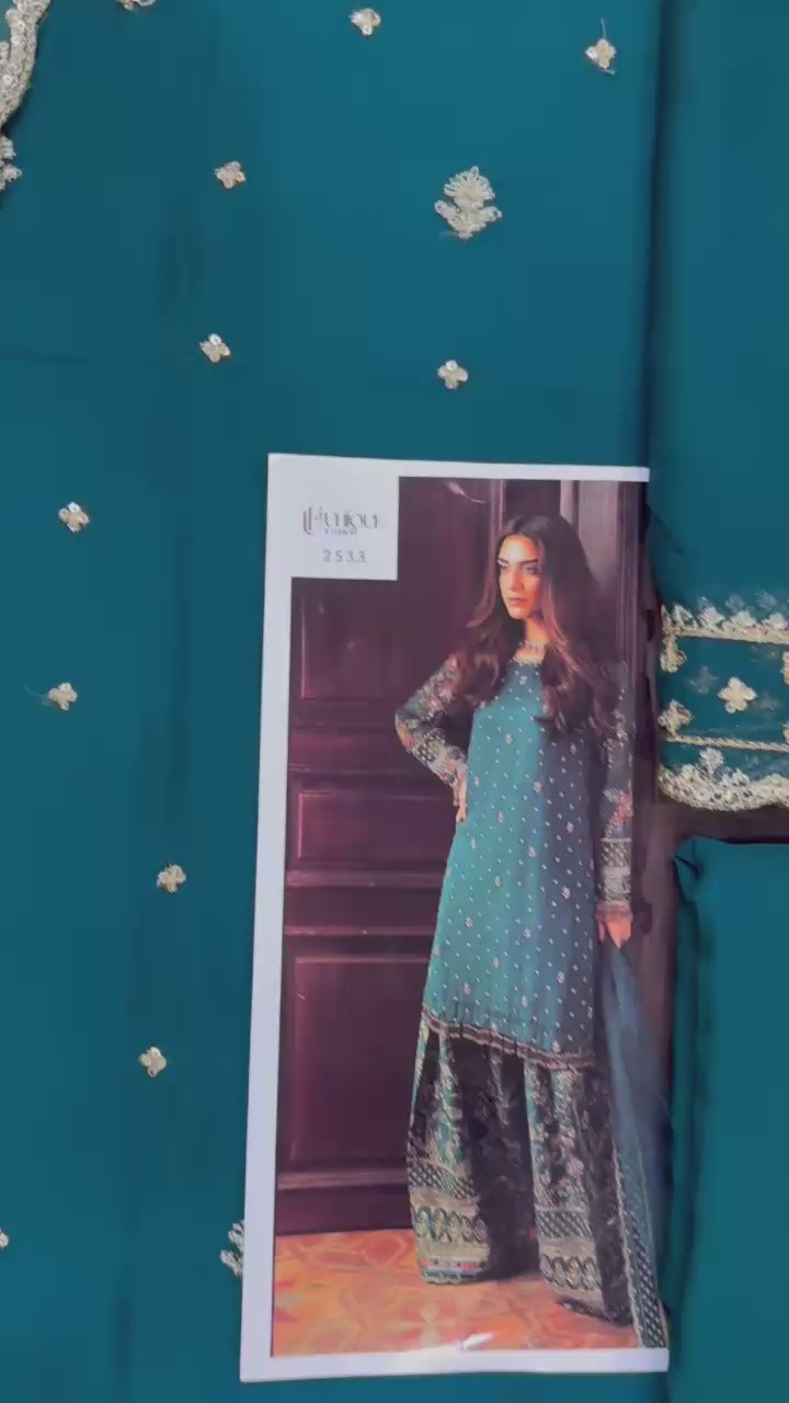 Charizma Premium Chiffon Embroidered | 3 Piece Unstitched D-2533