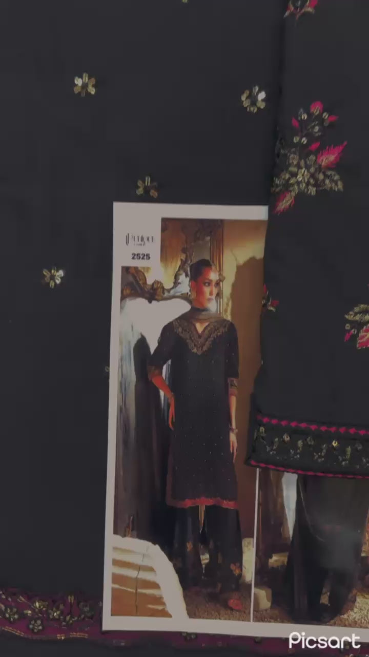 Maryams Premium Chiffon Embroidered | 3 Piece Unstitched D-2525