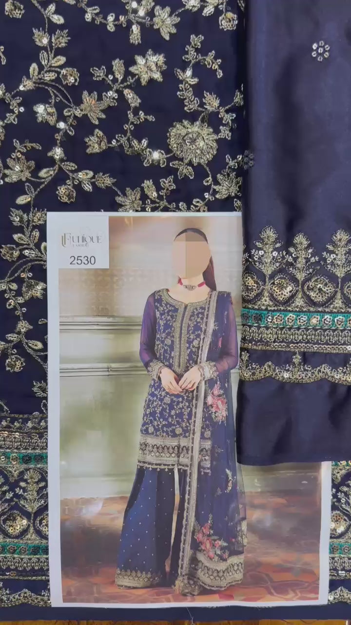 Charizma Luxury Chiffon Embroidered | Unstitched Exclusive D-2530