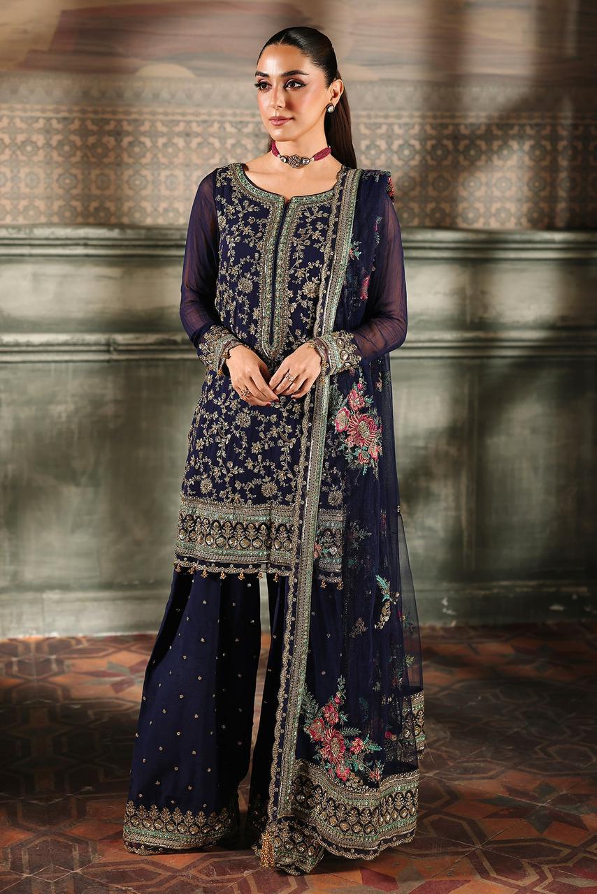 Charizma Luxury Chiffon Embroidered | Unstitched Exclusive D-2530