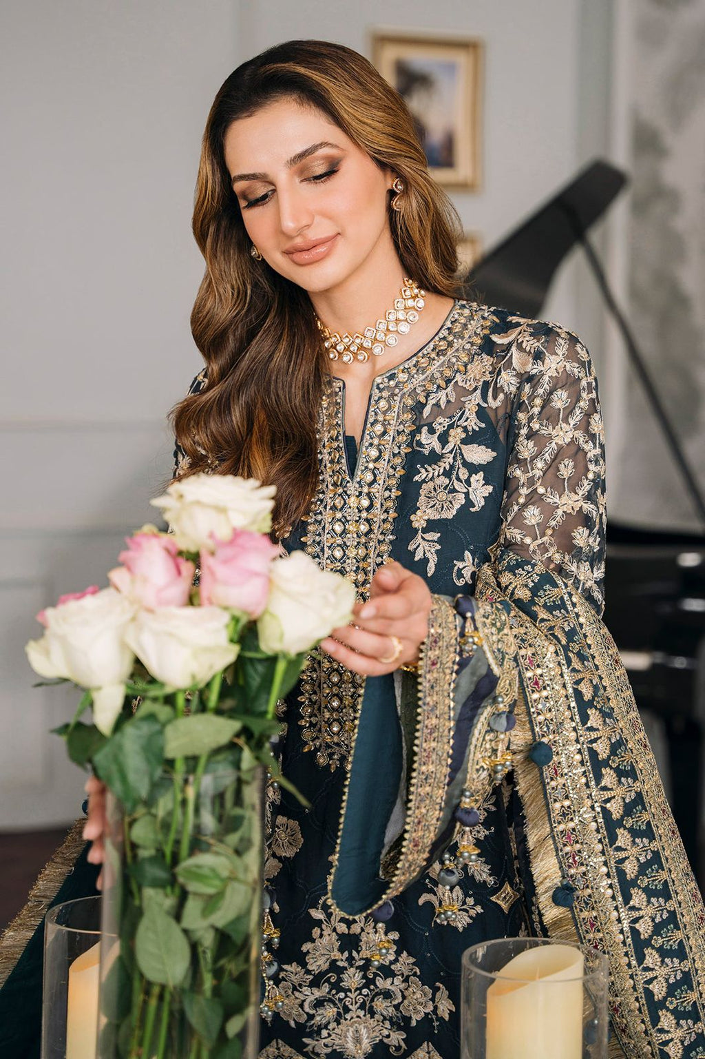 Baroque luxury Chiffon Embroidered | 3 Piece Unstitched D-2253