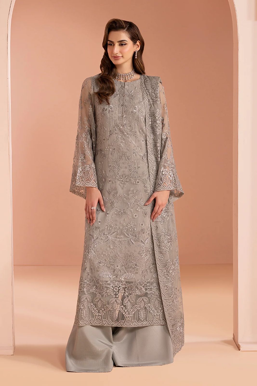 Zainab Chottani Luxury Chiffon Emboridered | 3 Piece Unstitched D-2521 with (free gift)