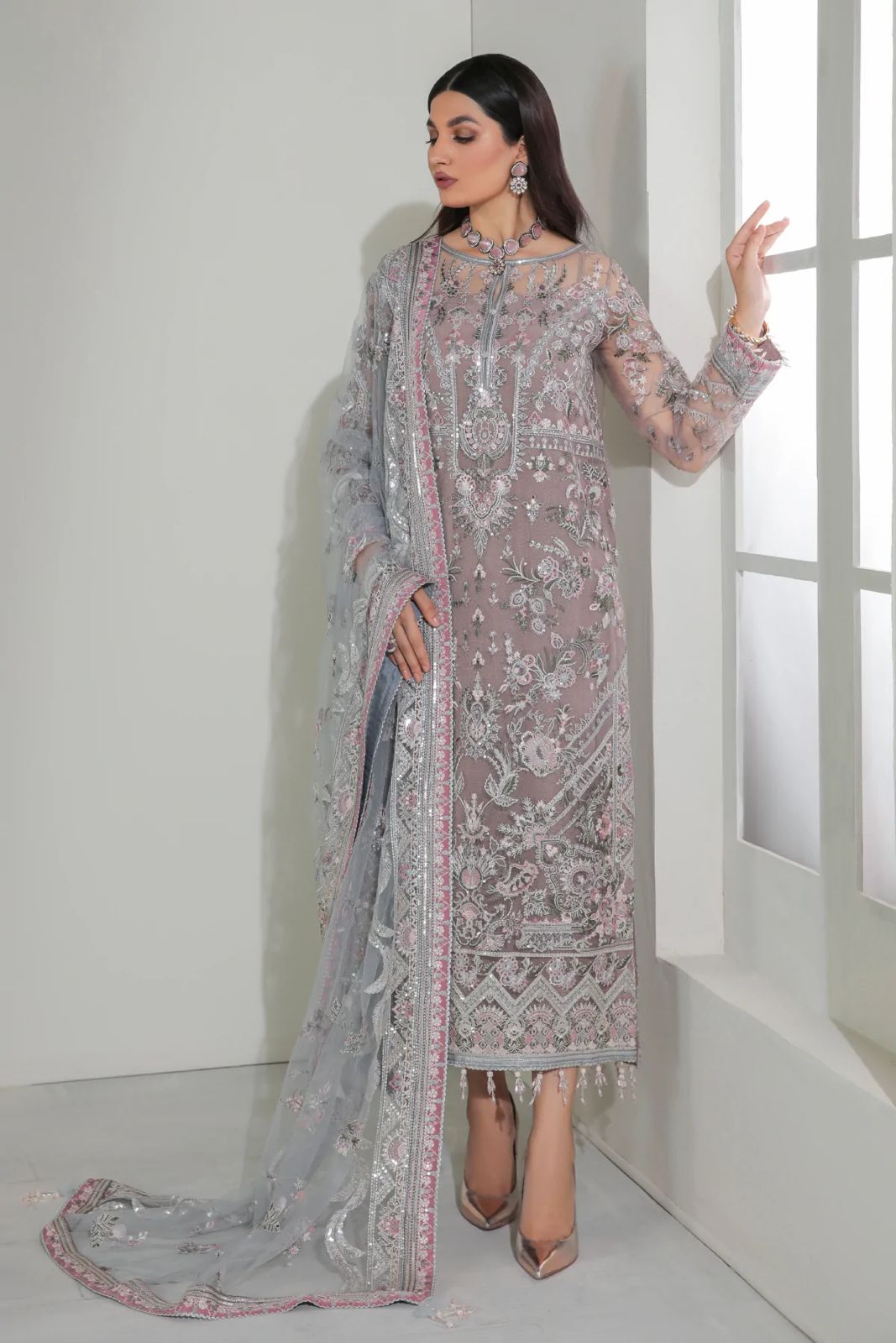 Baroque wedding Luxury chiffon Embroidered | Unstitched  D-2037