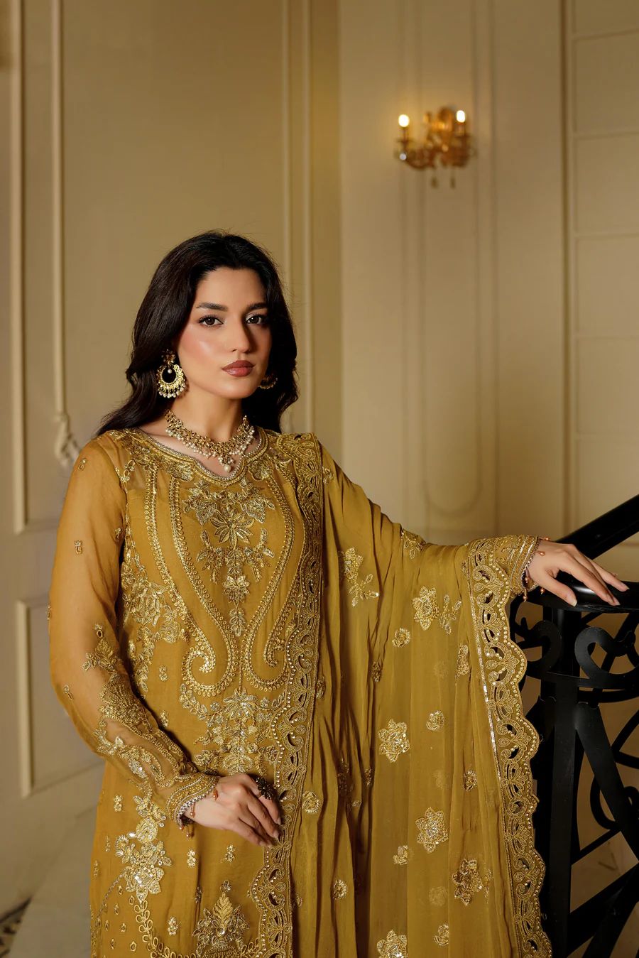 Mariyams Premium Chiffon Embroidered | 3 Piece Unstitched D-2527