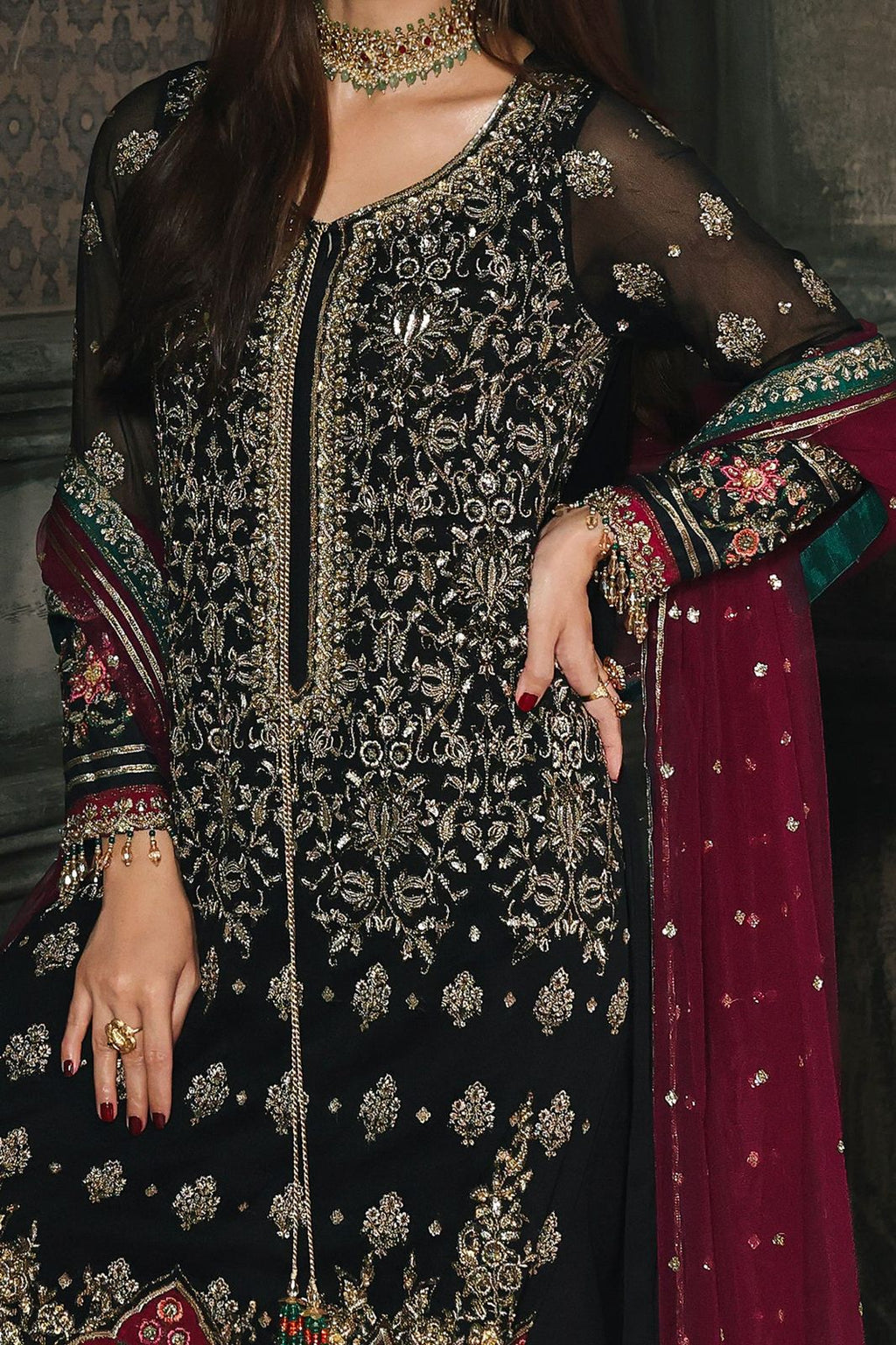 Charizma Luxury Chiffon Embroidered | 3 Piece Unstitched D-2531