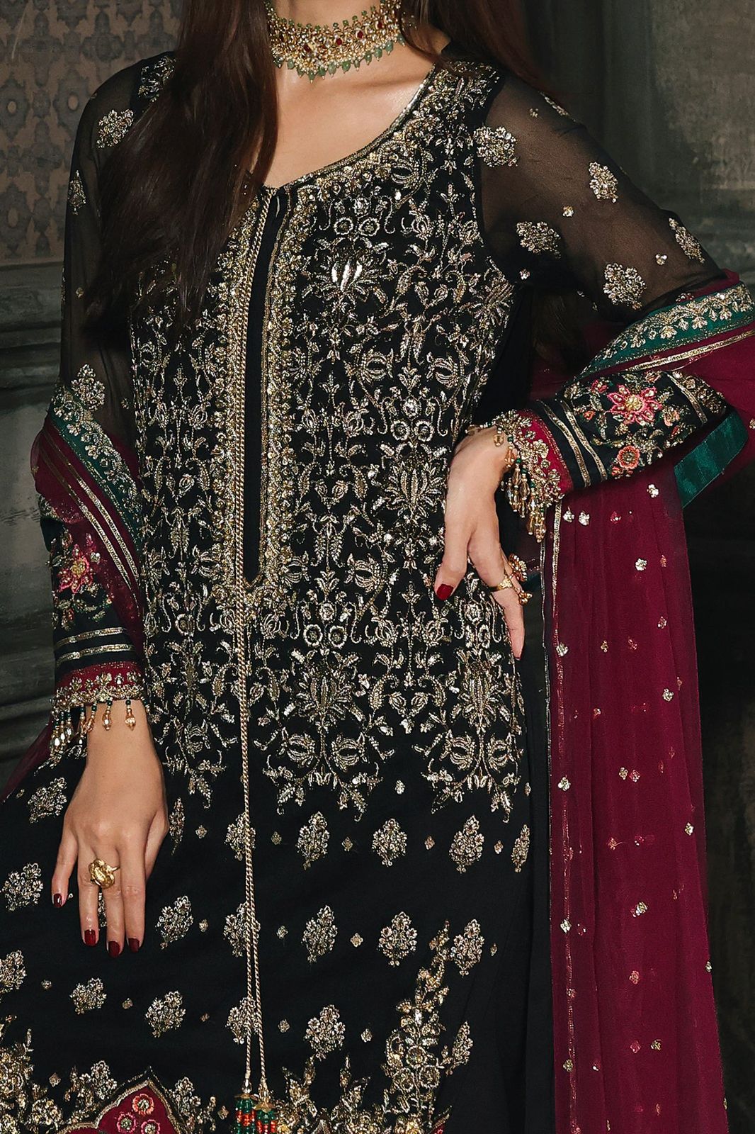 Charizma Luxury Chiffon Embroidered | 3 Piece Unstitched D-2531